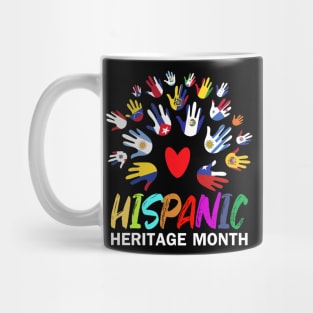 Hispanic Heritage Month All Countries flower hands Flags Mug